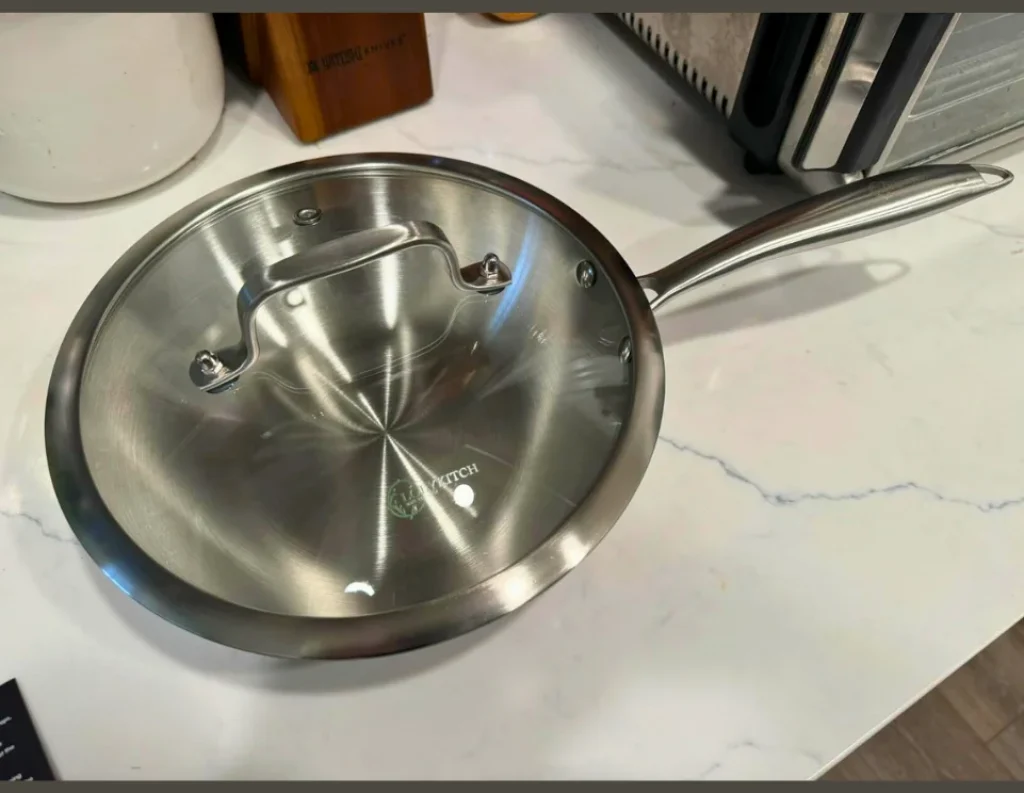 LOLYKITCH Tri-Ply 13 Inch Stainless Steel Wok Pan 