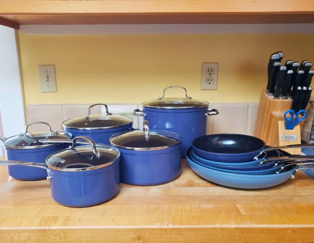 Nuwave Healthy Duralon Blue Ceramic Nonstick Cookware Set