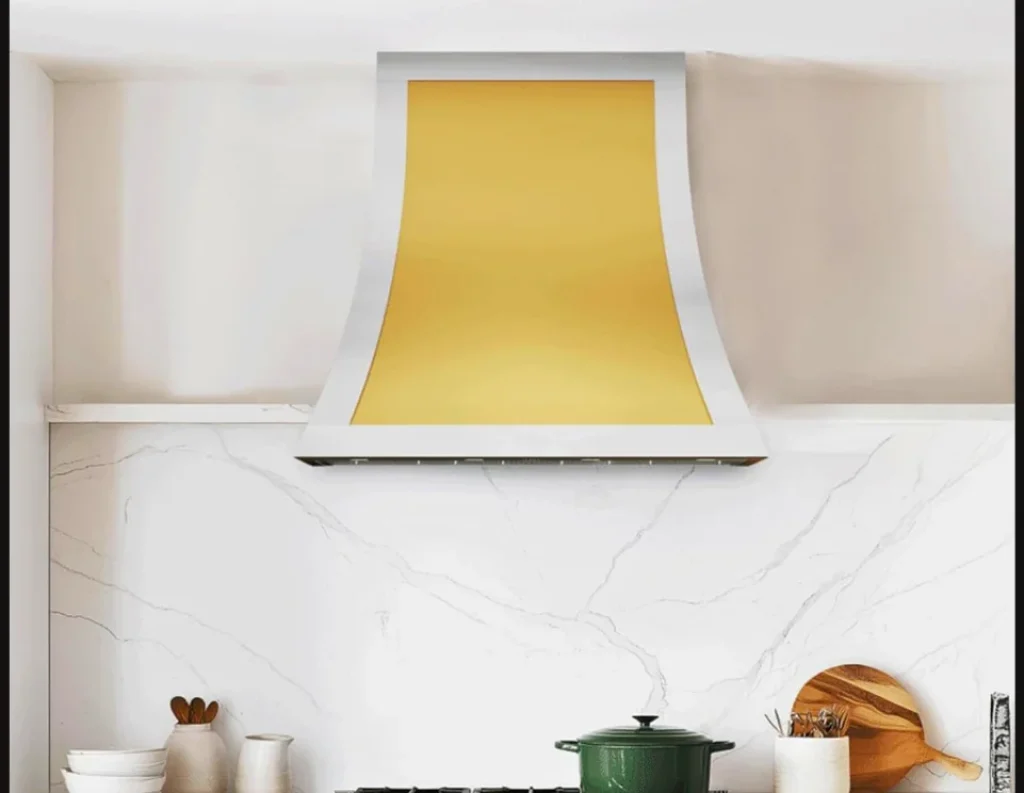 SINDA Classic Brass Range Hood with High Airflow Cenrtifugal Blower